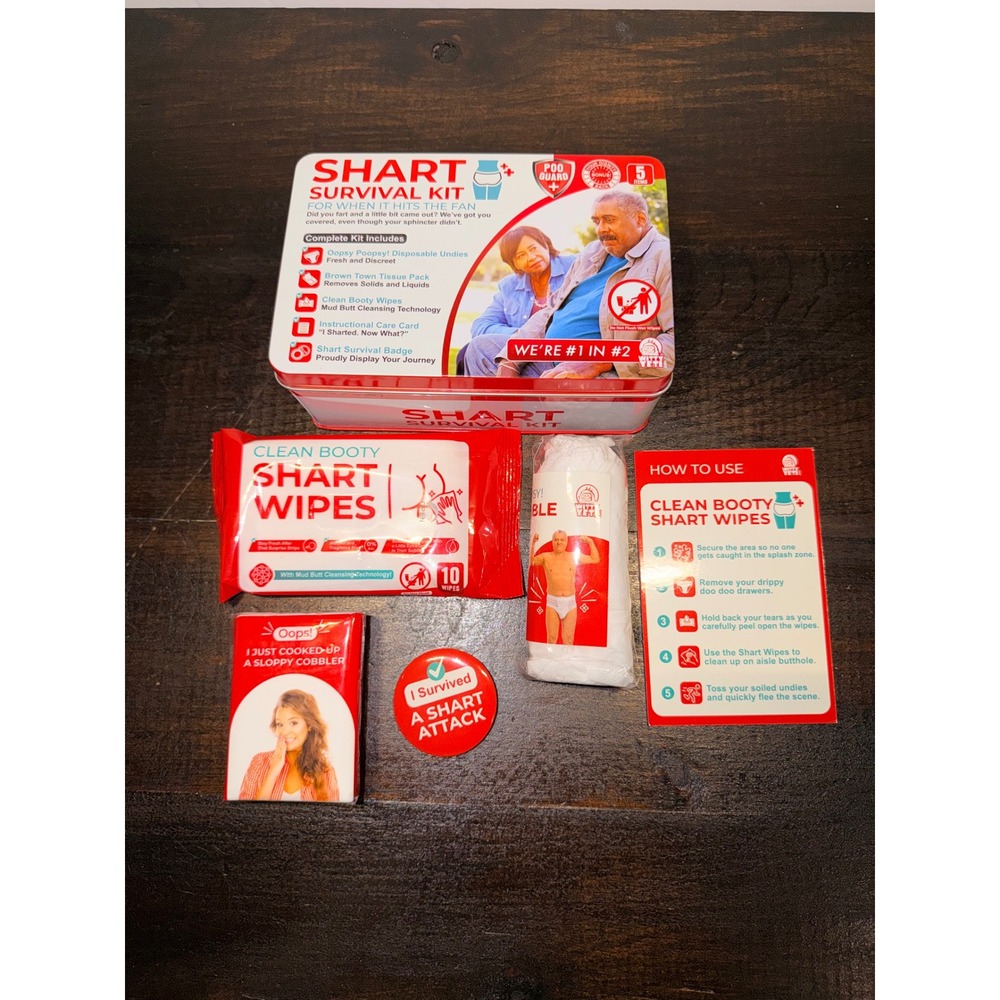 Witty Yeti Shart Survival Kit Gag Gift Emergency Prank Set Metal Tin